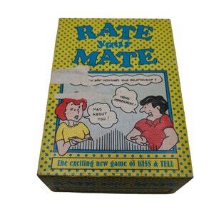 VTG 1994 Rate Your Mate The Exciting New Game of Kiss & Tell Card Game Open Box